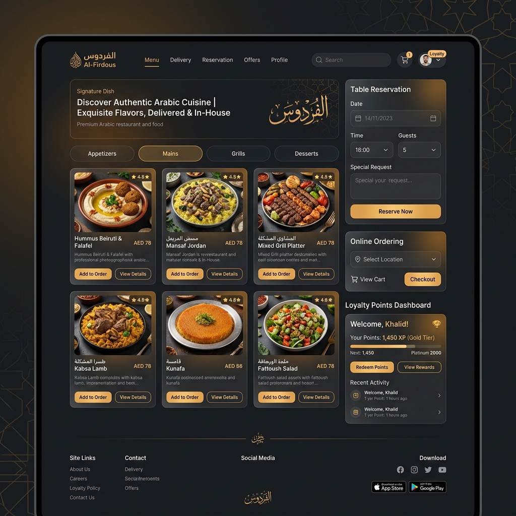 منصة مطعم ذكية